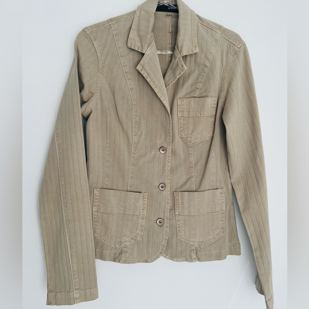Tan cotton denim blazer jacket size M shacket